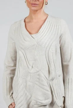Rundholz Mainline Jumpers^Ribbed Jumper in Bone Mel