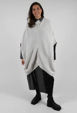 Moyuru Jumpers^Ribbed Knit Poncho in Cream