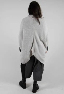 Moyuru Jumpers^Ribbed Knit Poncho in Cream