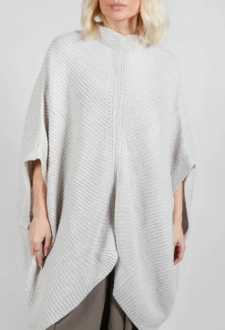 Moyuru Jumpers^Ribbed Knit Poncho in Cream