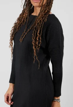Mei Meij Dresses^Ribbed Midaxi Dress in Nero