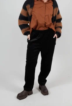 Operificio Neirami Trousers^Ribbed Pull On Trousers in Nero