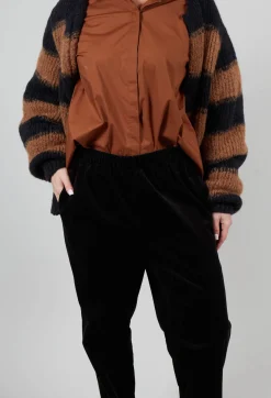 Operificio Neirami Trousers^Ribbed Pull On Trousers in Nero