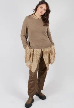 Rundholz Mainline Jumpers^Ribbed Sleeve Jumper in Camel Mel