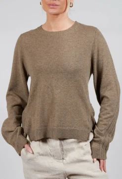 Rundholz Mainline Jumpers^Ribbed Sleeve Jumper in Camel Mel