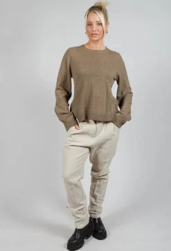 Rundholz Mainline Jumpers^Ribbed Sleeve Jumper in Camel Mel