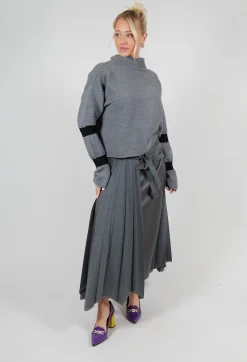 Sarah Pacini Jumpers^Ribbed Sweater in Steel Grey