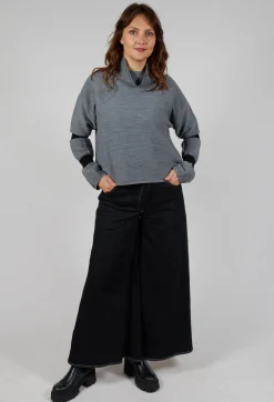 Sarah Pacini Jumpers^Ribbed Sweater in Steel Grey