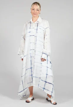 Bianco Levrin Dresses^Roberta Chemisier in Blue and Cream