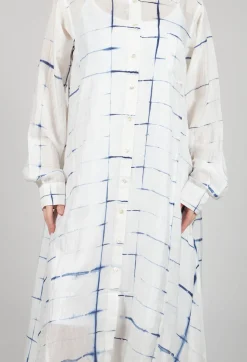 Bianco Levrin Dresses^Roberta Chemisier in Blue and Cream