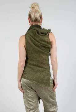Masnada Tops^Roll Neck Knitted Vest in Moss