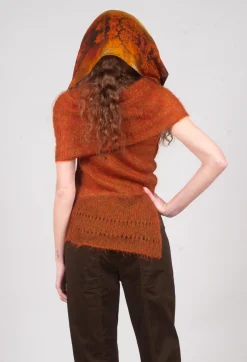 Masnada Tops^Roll Neck Knitted Vest in Tumeric