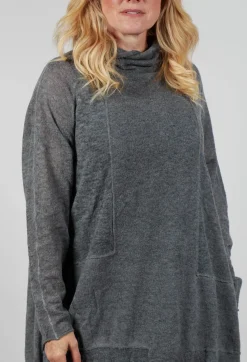 Rundholz Dip Tops^Rolled Neckline Tunic in Coal Cloud