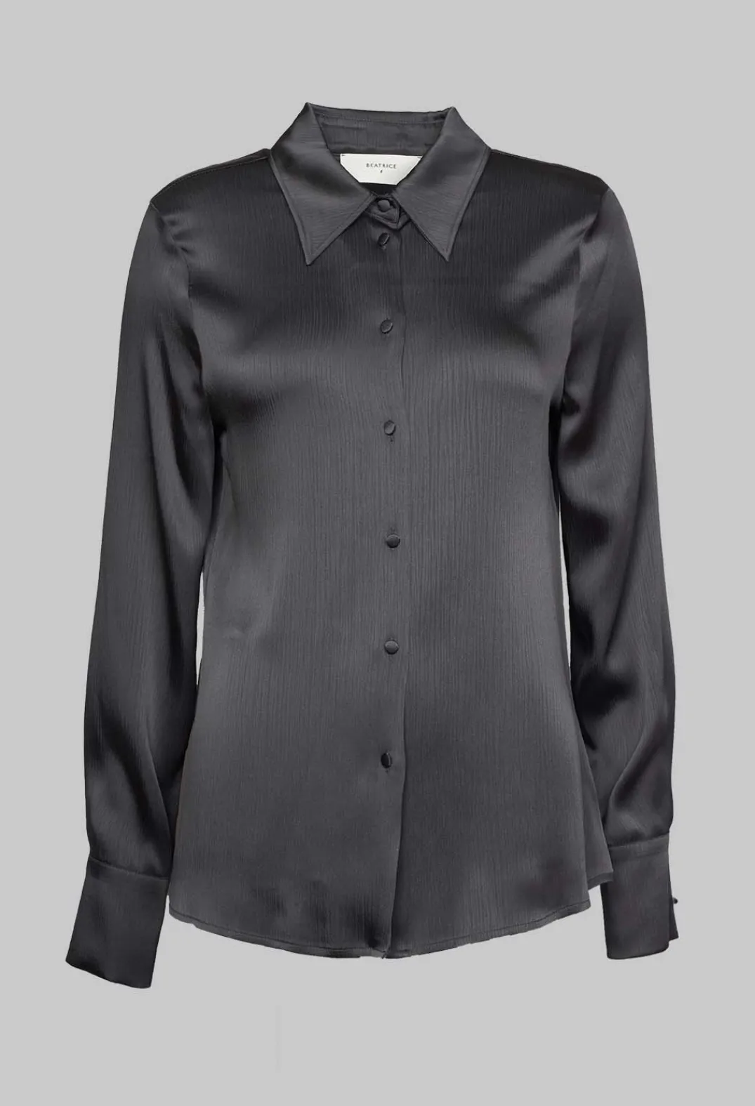 Beatrice B Shirts & Blouses^Romantic Long Sleeved Shirt in Metallic Grey
