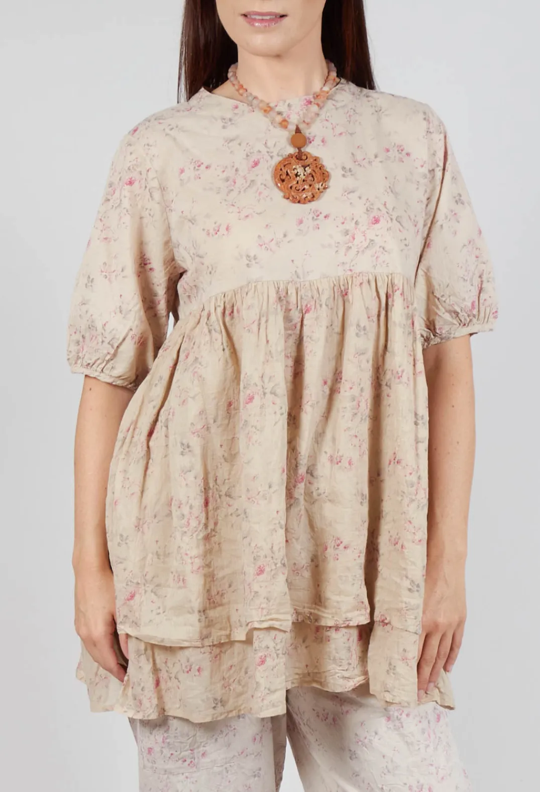 Les Ours Tops^Roselle Top in Liberty Beige Print
