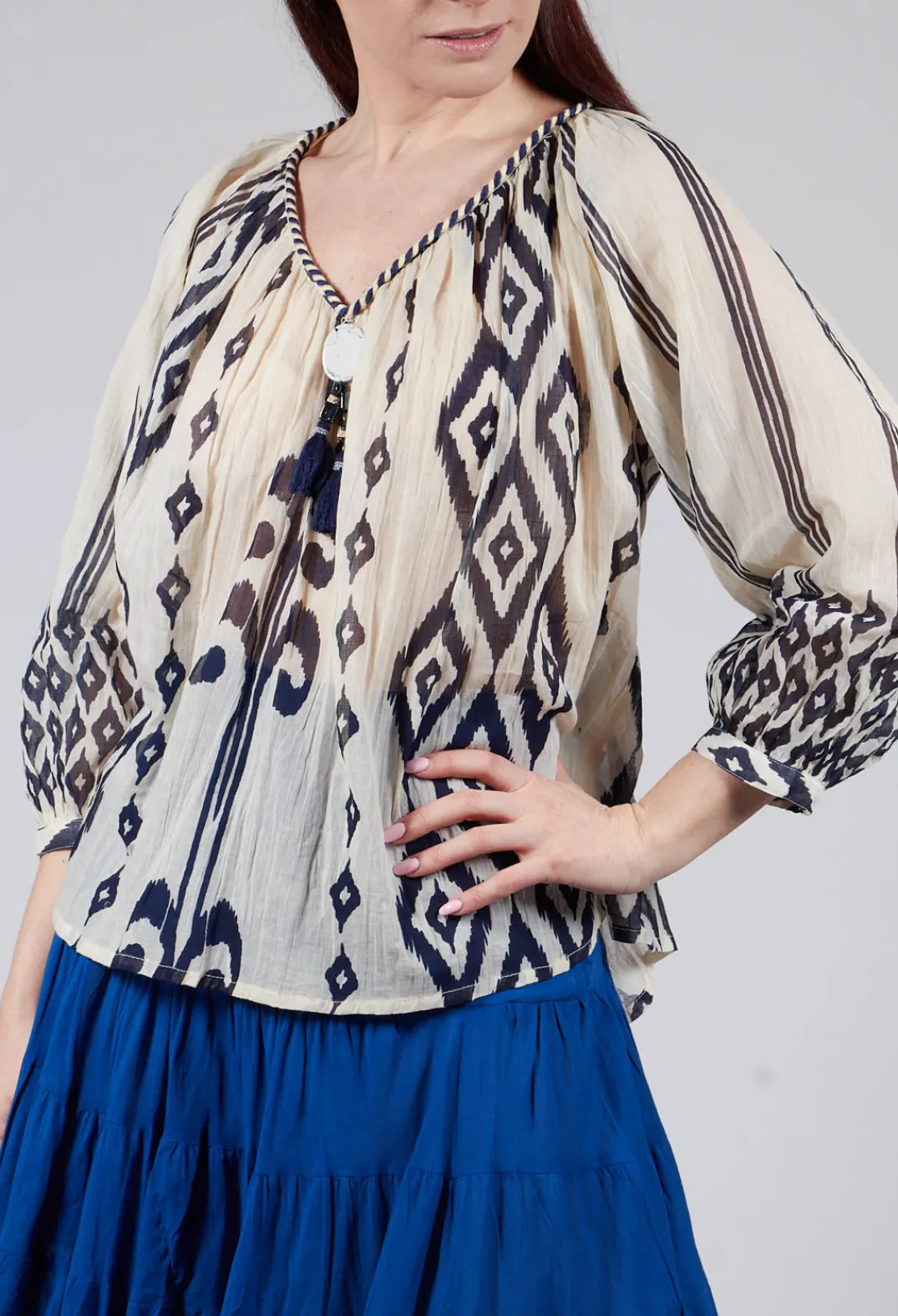 Rene Derhy Tops^Rosita Aztec Top in Ecru