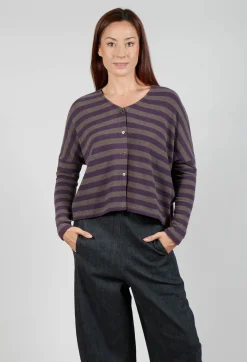 Operificio Neirami Cardigans^Round Neck Cardigan in Purple
