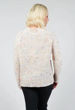 Beatrice B Jumpers^Round Neck Flared Jumper in Multicolour