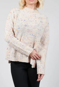 Beatrice B Jumpers^Round Neck Flared Jumper in Multicolour