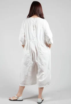 Album Di Famiglia Jumpsuits^Round Neck Jumpsuit TC in Milk