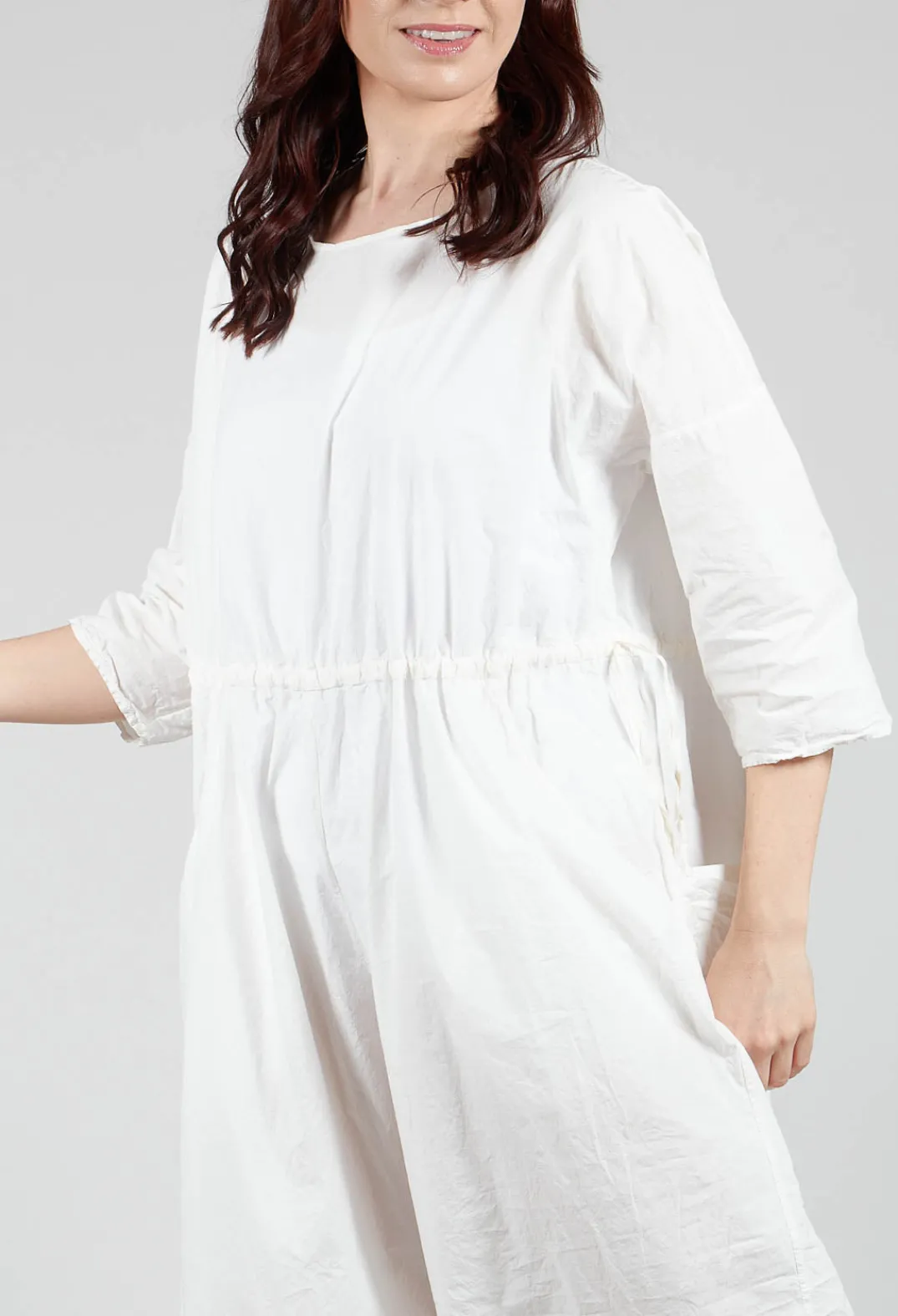 Album Di Famiglia Jumpsuits^Round Neck Jumpsuit TC in Milk