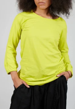Rundholz Dip T-shirts^Round Neck Long Sleeved T Shirt with Bell Sleeves in Spring