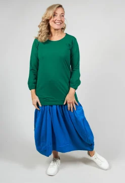 Rundholz Dip T-shirts^Round Neck Long Sleeved T Shirt with Bell Sleeves in Green