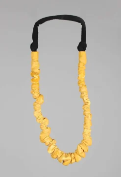 Alice Visin Necklaces^Ruched Effect Necklace in Yellow