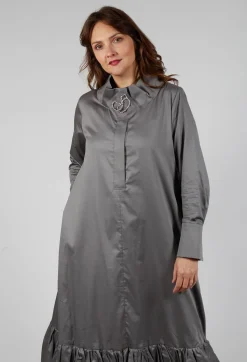 Bize Dresses^Ruched Hem Dress in Taupe