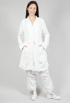 Rundholz Dip Coats^Ruched Overcoat in Starwhite