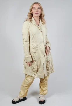 Rundholz Dip Coats^Ruched Overcoat in Wax Cloud