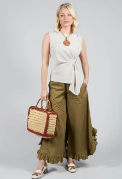 Mei Meij Tops^Ruched Vest Top in Beige