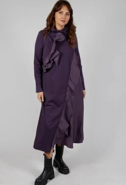 Bize Dresses^Ruffle Front Dress in Plum
