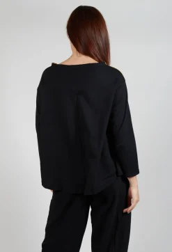 Bread and Butter Jumpers^Ruffle Front Relaxed Jumper in Yellow and Black