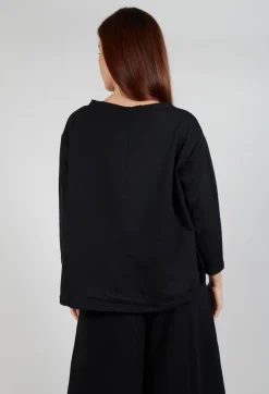 Bread and Butter Jumpers^Ruffle Front Relaxed Jumper in Black