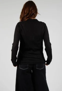 Sarah Pacini Shirts & Blouses^Ruffle Front Shirt in Black