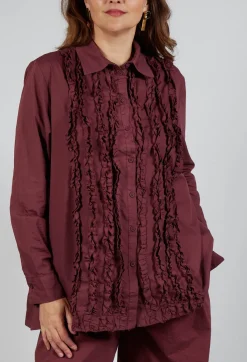 Amici Shirts & Blouses^Ruffle Shirt in Intense Rust