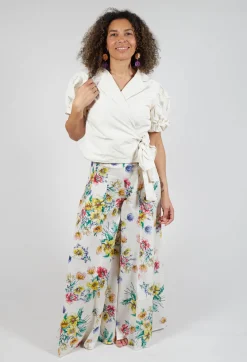 Les Filles d'Ailleurs Tops^Ruffle Wrap Jacket in Ecru