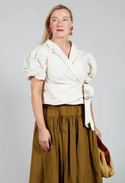 Les Filles d'Ailleurs Tops^Ruffle Wrap Jacket in Ecru
