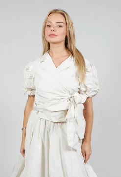 Les Filles d'Ailleurs Tops^Ruffle Wrap Jacket in Ecru
