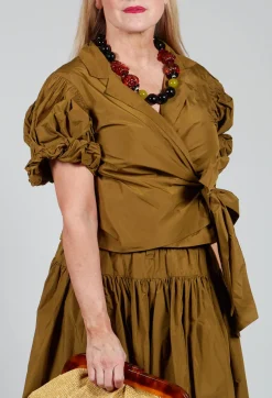 Les Filles d'Ailleurs Tops^Ruffle Wrap Jacket in Gold