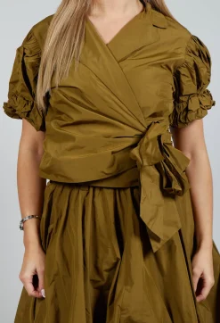 Les Filles d'Ailleurs Tops^Ruffle Wrap Jacket in Gold