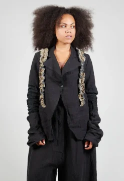 Marc Point Jackets^Ruffled Blazer in Black