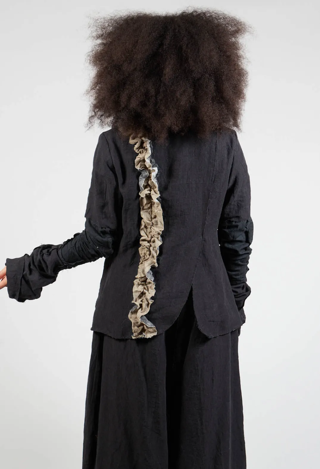 Marc Point Jackets^Ruffled Blazer in Black