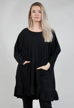 Philomena Christ Tops^Ruffled Hem Top in Black