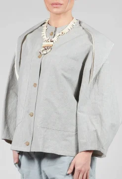 SOH Jackets^Sailor Collar Jacket in Light Grey