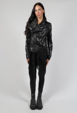 La Haine Jackets^Satin Coated Jacket in Black