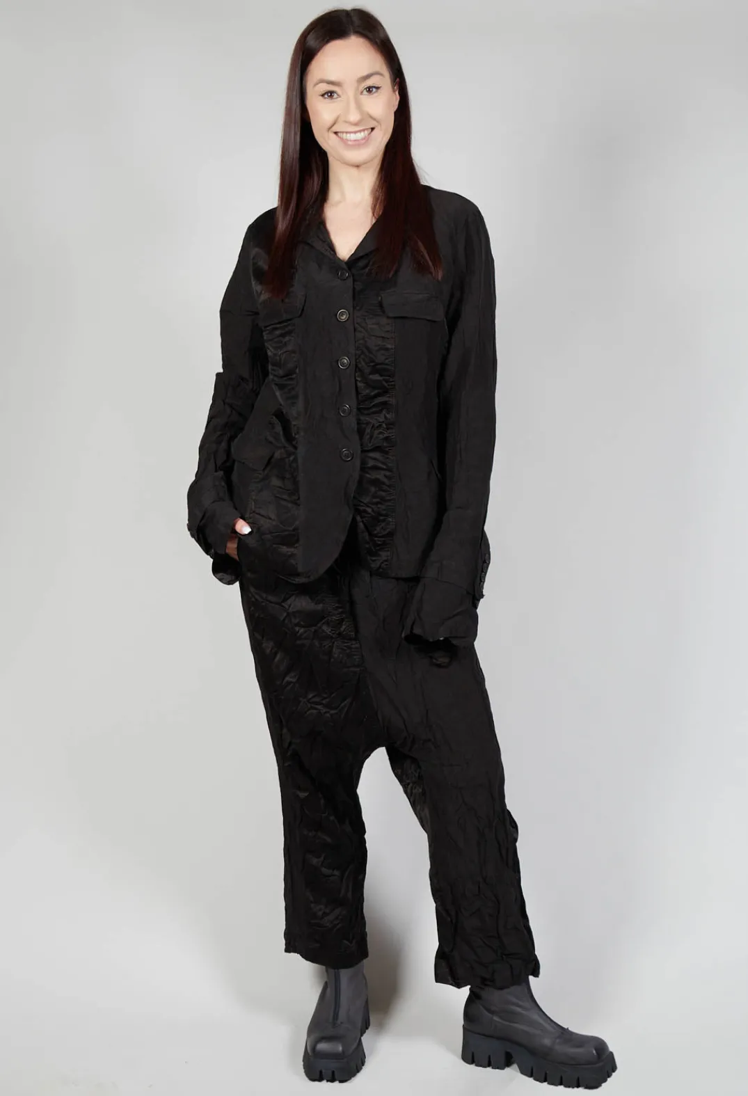 Rundholz Mainline Jackets^Satin Contrast Jacket in Black