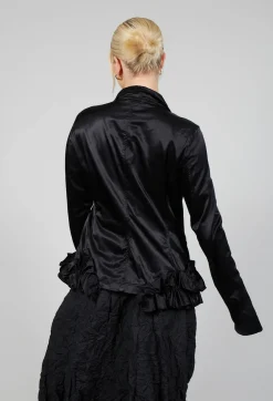 Rundholz Black Label Jackets^Satin Jacket with Ruffle Detail in Black