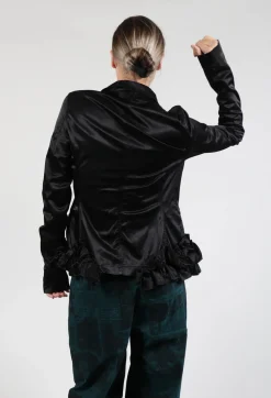 Rundholz Black Label Jackets^Satin Jacket with Ruffle Detail in Black